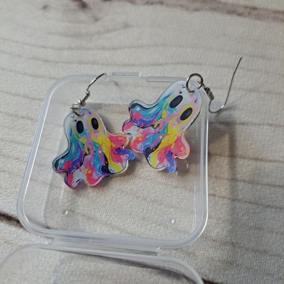 Colorful Ghost Earrings - Picture 2 of 5